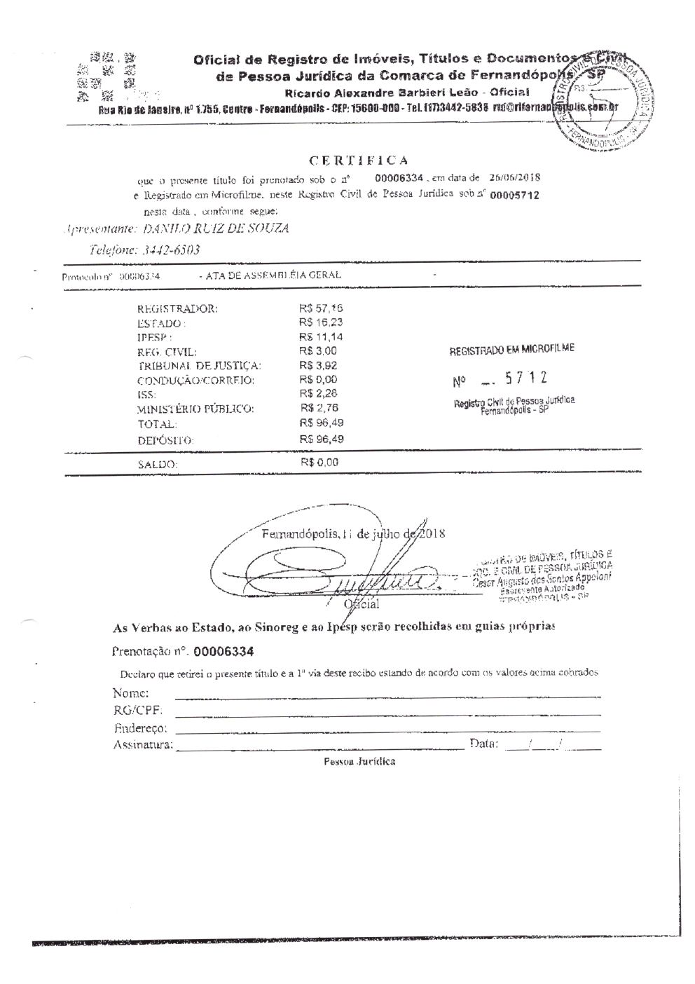 Página 10 de Prestação de Contas Anual — Pedranópolis — 2019 — Volume 3 (Documentos Institucionais)