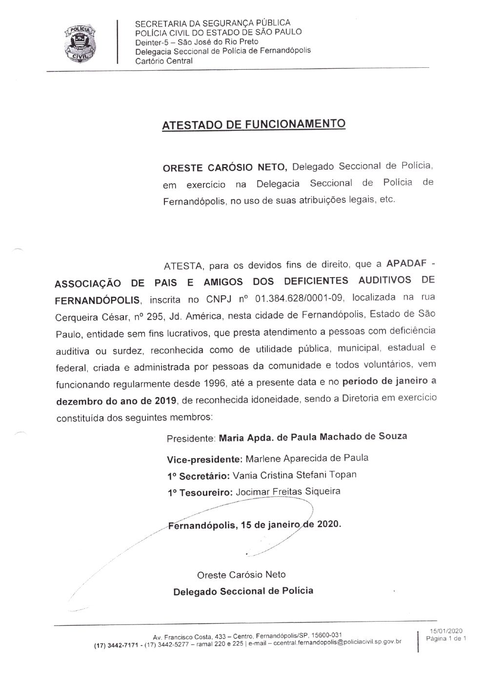 Página 12 de Prestação de Contas Anual — Pedranópolis — 2019 — Volume 3 (Documentos Institucionais)