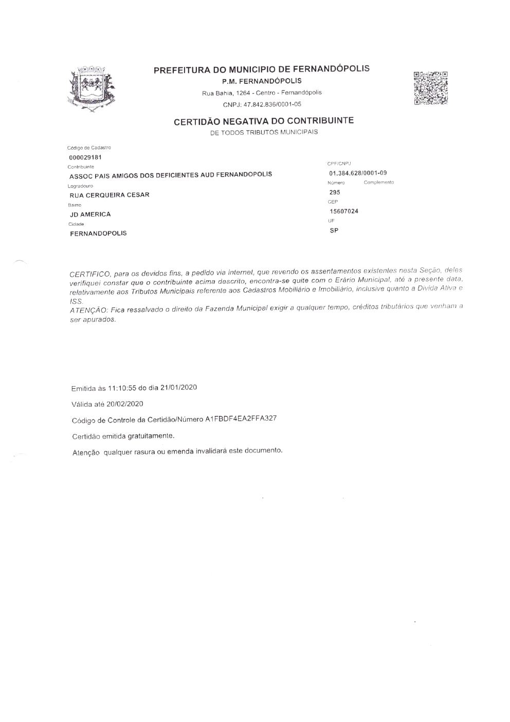 Página 22 de Prestação de Contas Anual — Pedranópolis — 2019 — Volume 3 (Documentos Institucionais)