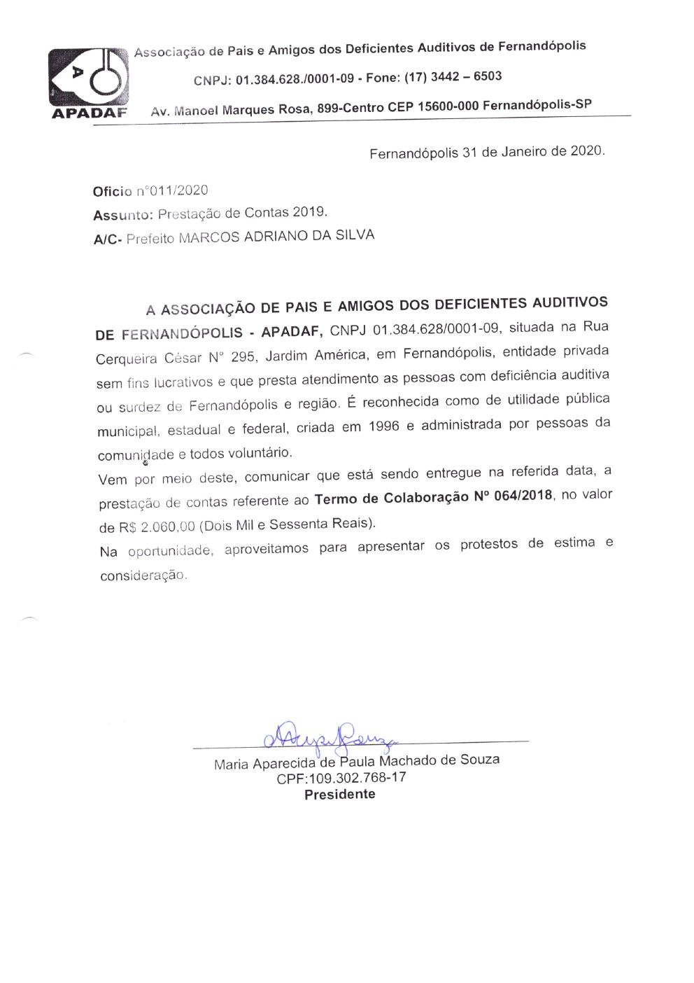Página 3 de Prestação de Contas Anual — Pedranópolis — 2019 — Volume 4