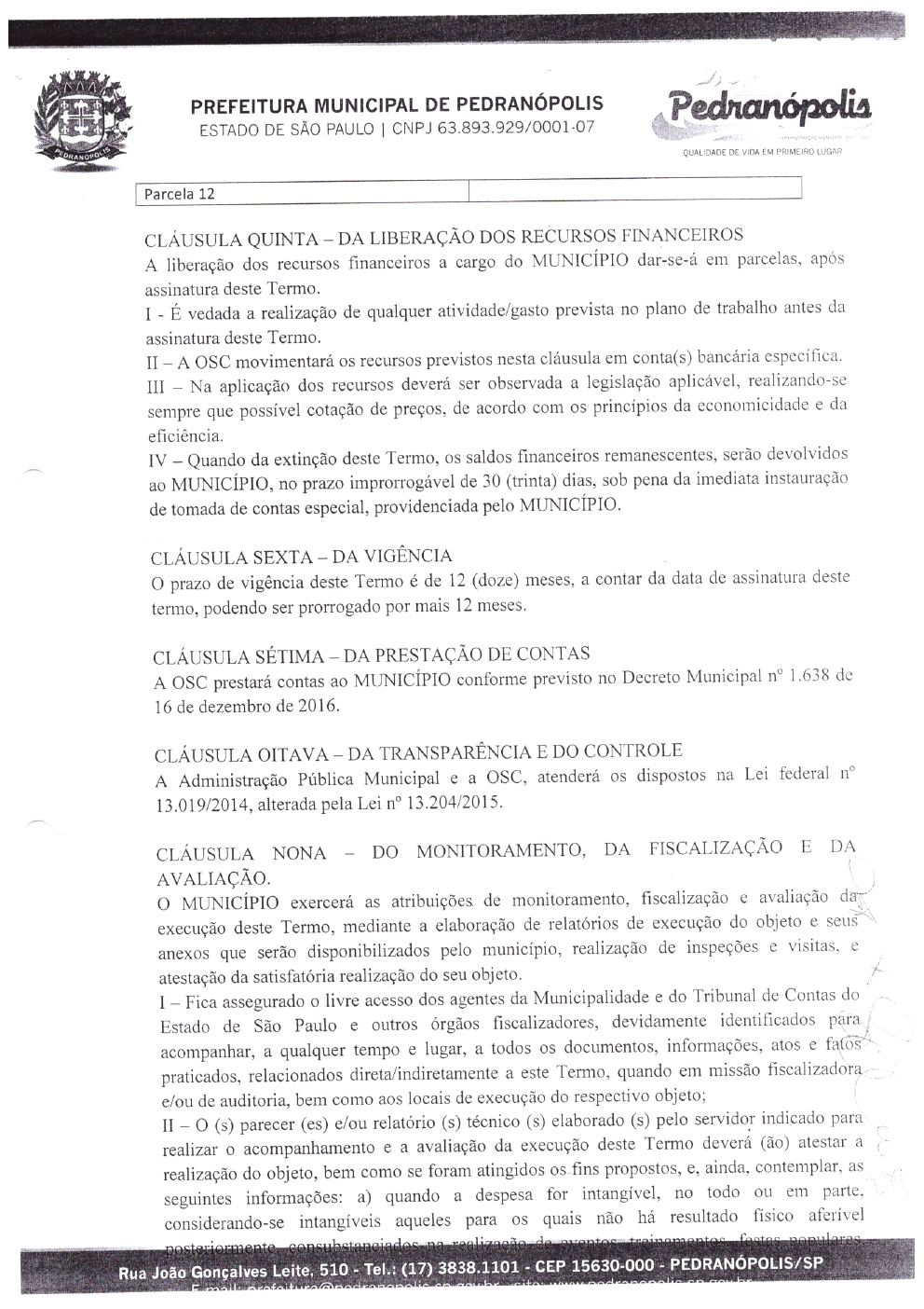 Página 7 de Prestação de Contas Anual — Pedranópolis — 2019 — Volume 4
