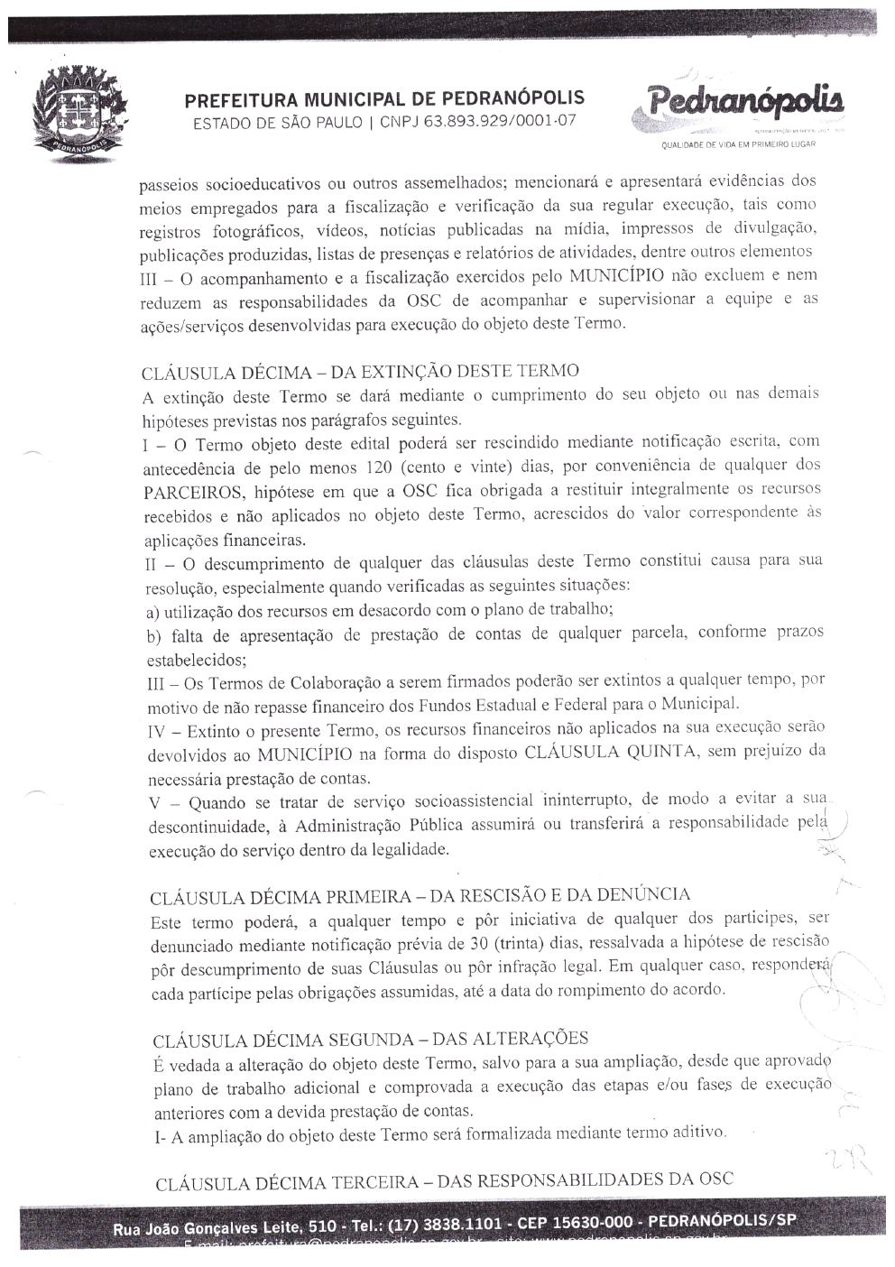 Página 8 de Prestação de Contas Anual — Pedranópolis — 2019 — Volume 4