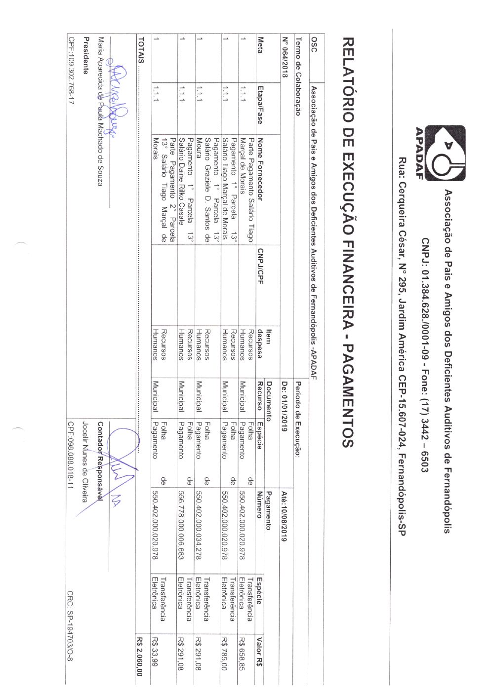 Página 38 de Prestação de Contas Anual — Pedranópolis — 2019 — Volume 4