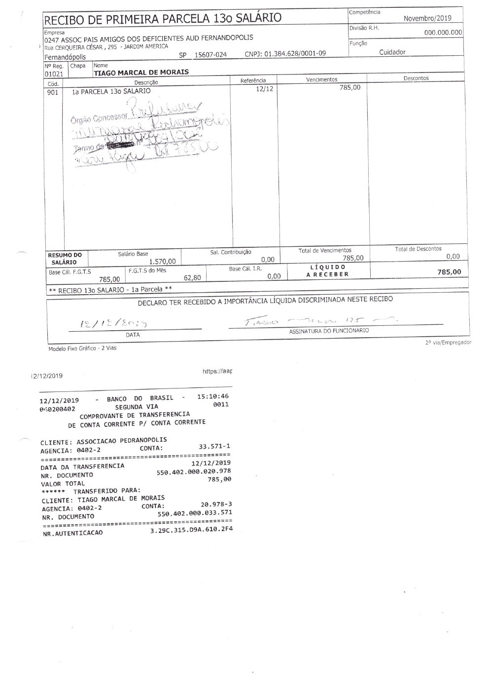 Página 3 de Prestação de Contas Anual — Pedranópolis — 2019 — Volume 5 (Extratos e Comprovantes)