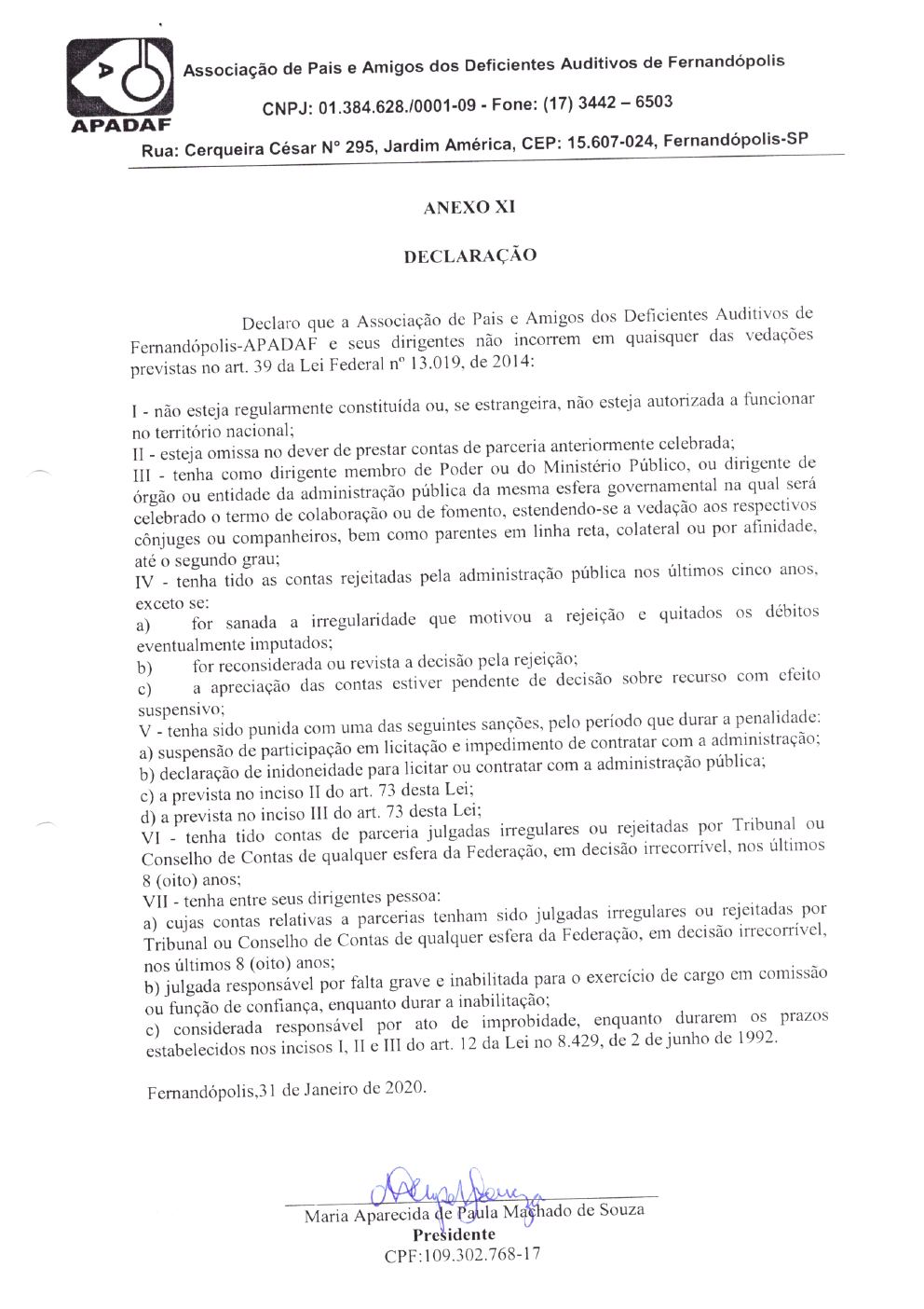 Página 9 de Prestação de Contas Anual — Pedranópolis — 2019 — Volume 5 (Extratos e Comprovantes)