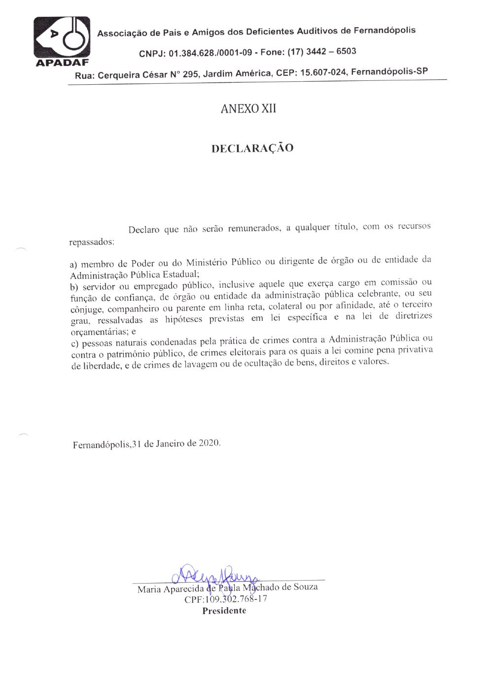 Página 10 de Prestação de Contas Anual — Pedranópolis — 2019 — Volume 5 (Extratos e Comprovantes)
