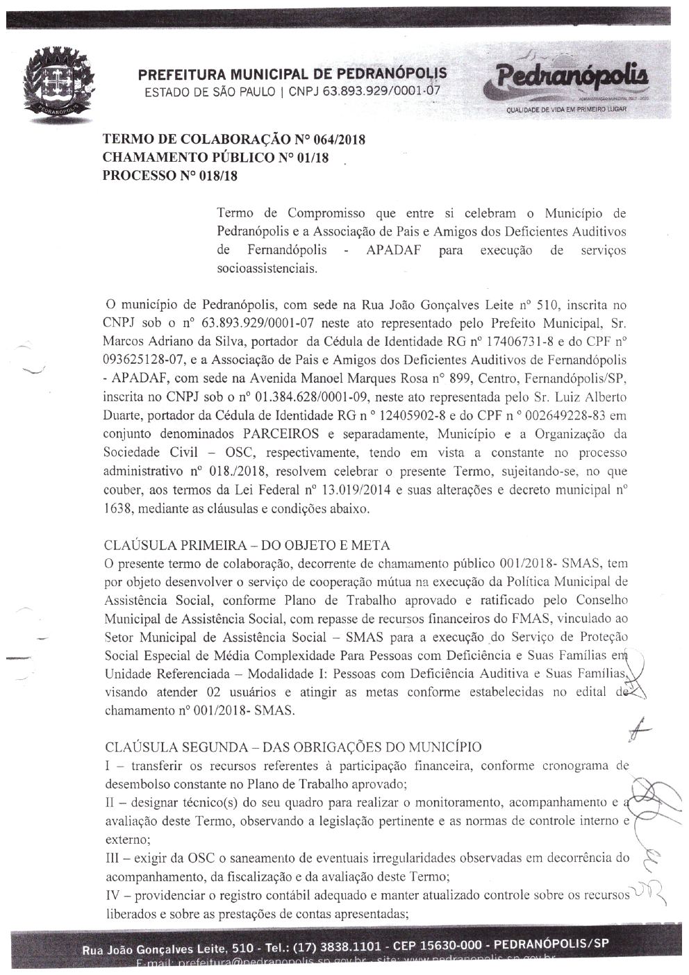 Página 4 de Prestação de Contas Anual — Pedranópolis — 2020 — Volume 1