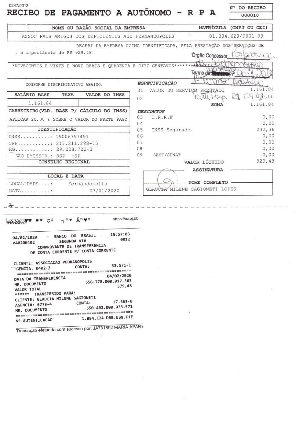 Página 34 de Prestação de Contas Anual — Pedranópolis — 2020 — Volume 1