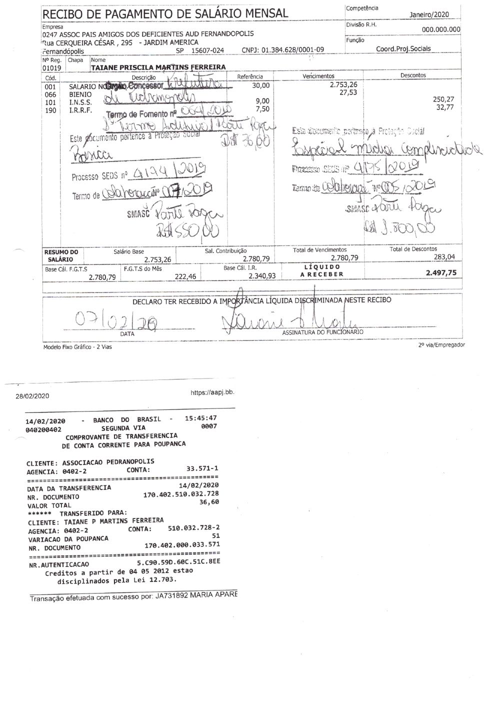 Página 38 de Prestação de Contas Anual — Pedranópolis — 2020 — Volume 1