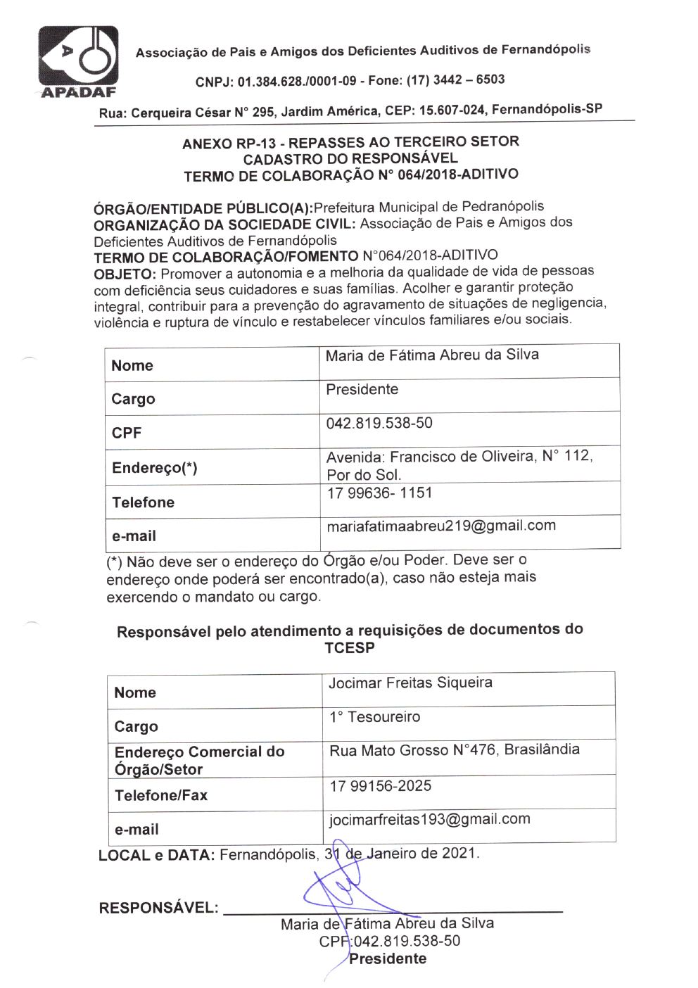 Página 19 de Prestação de Contas Anual — Pedranópolis — 2020 — Volume 2 (Recibos e Comprovantes)
