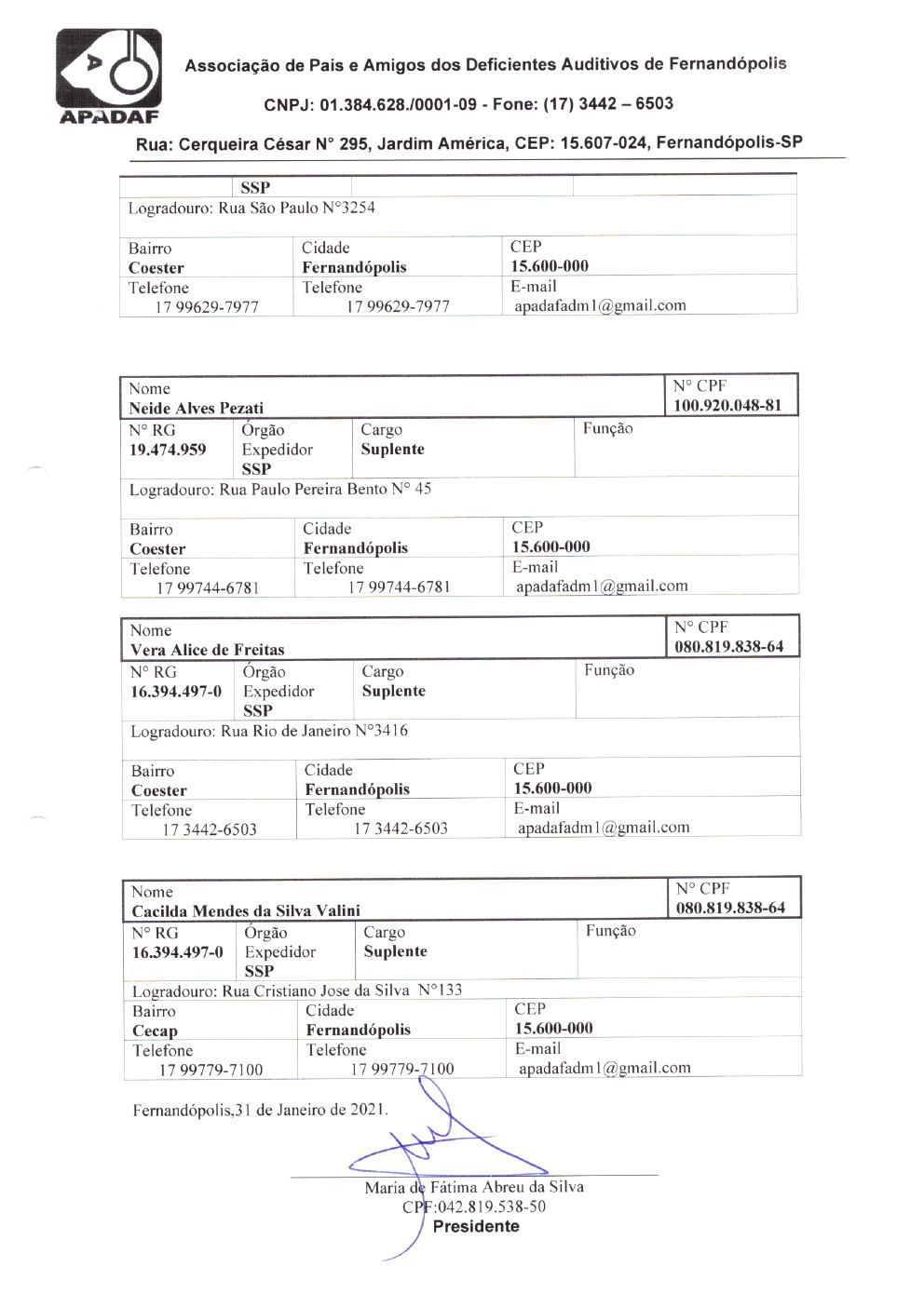 Página 21 de Prestação de Contas Anual — Pedranópolis — 2020 — Volume 2 (Recibos e Comprovantes)
