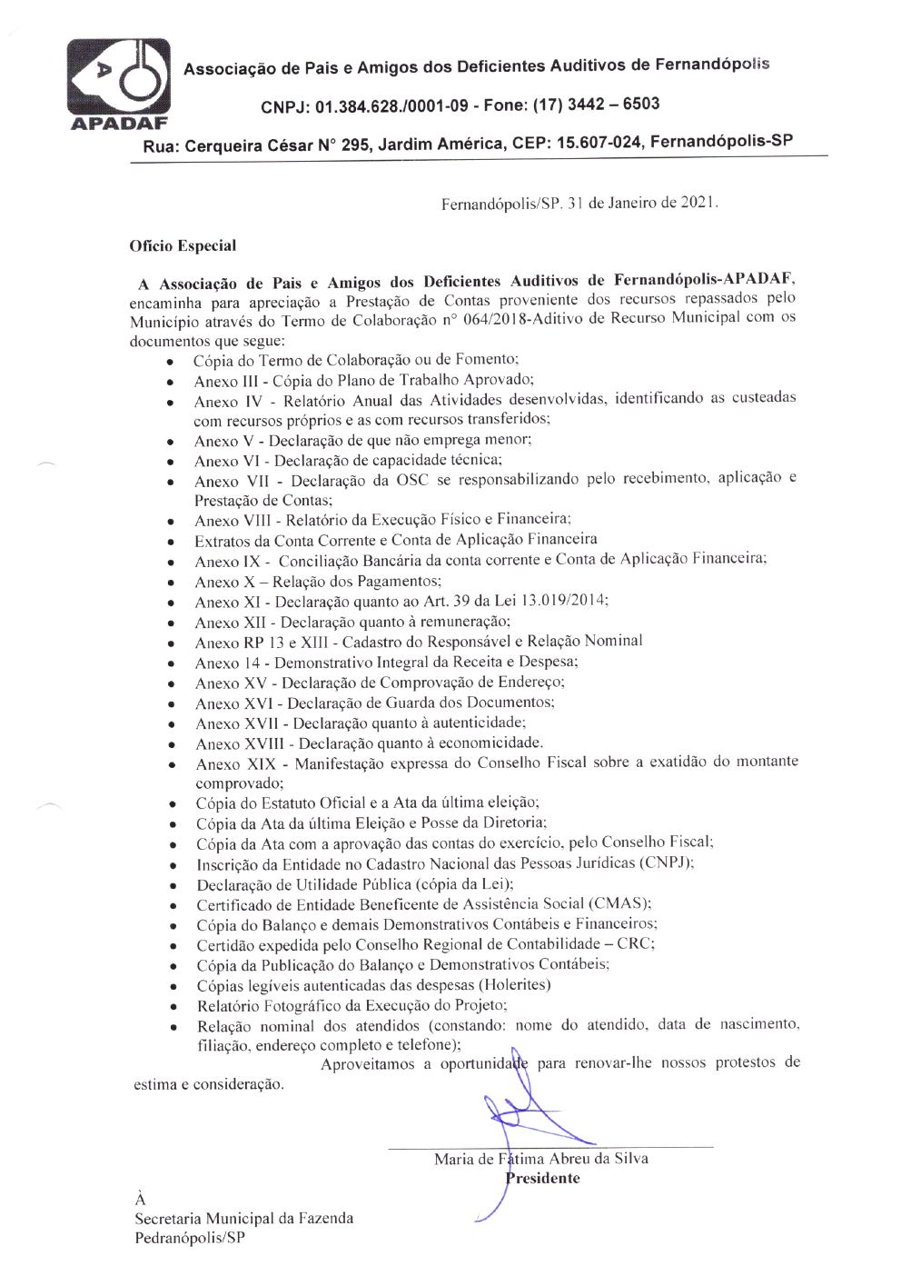 Página 2 de Prestação de Contas Anual — Pedranópolis — 2020 — Volume 3