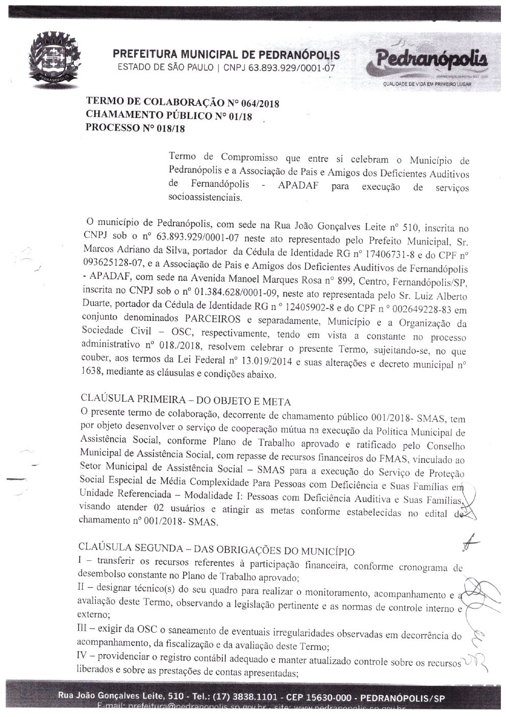 Página 4 de Prestação de Contas Anual — Pedranópolis — 2020 — Volume 3