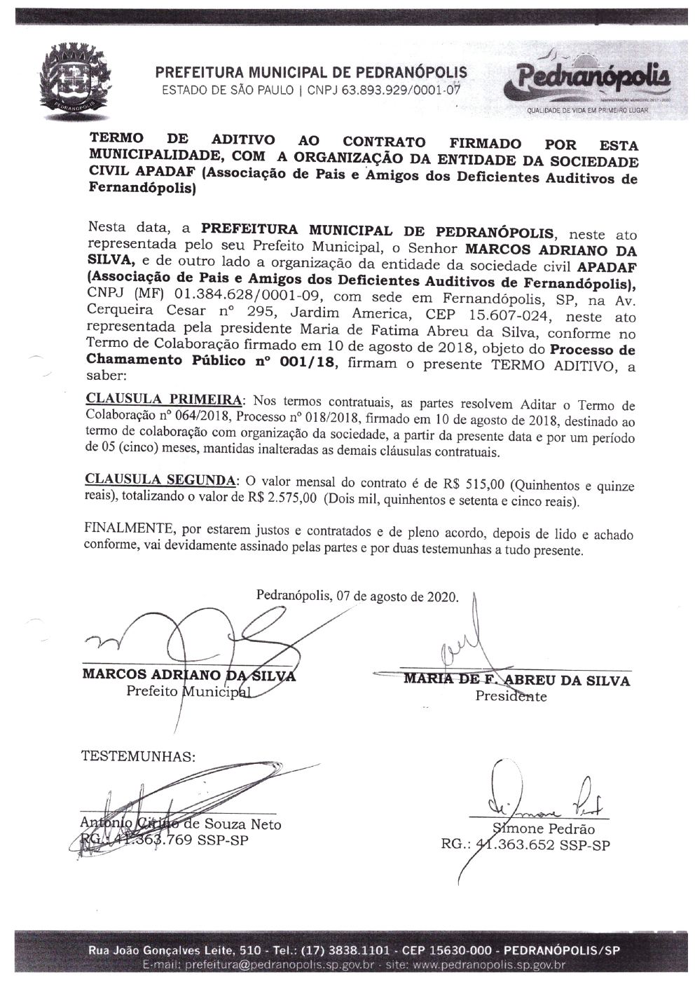 Página 11 de Prestação de Contas Anual — Pedranópolis — 2020 — Volume 3