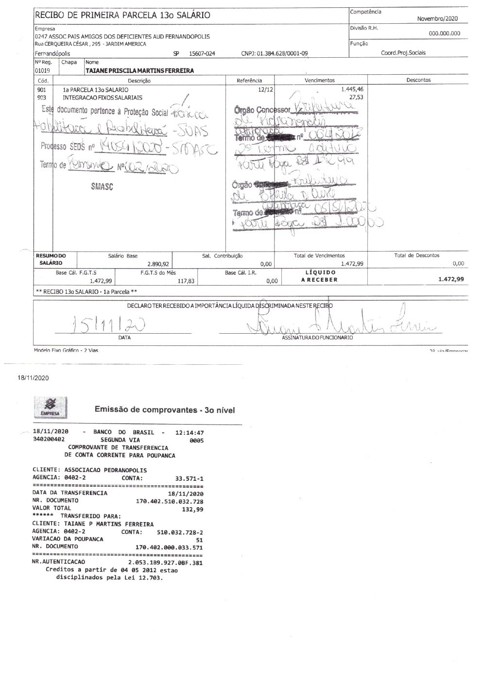 Página 4 de Prestação de Contas Anual — Pedranópolis — 2020 — Volume 4 (Extratos e Comprovantes)