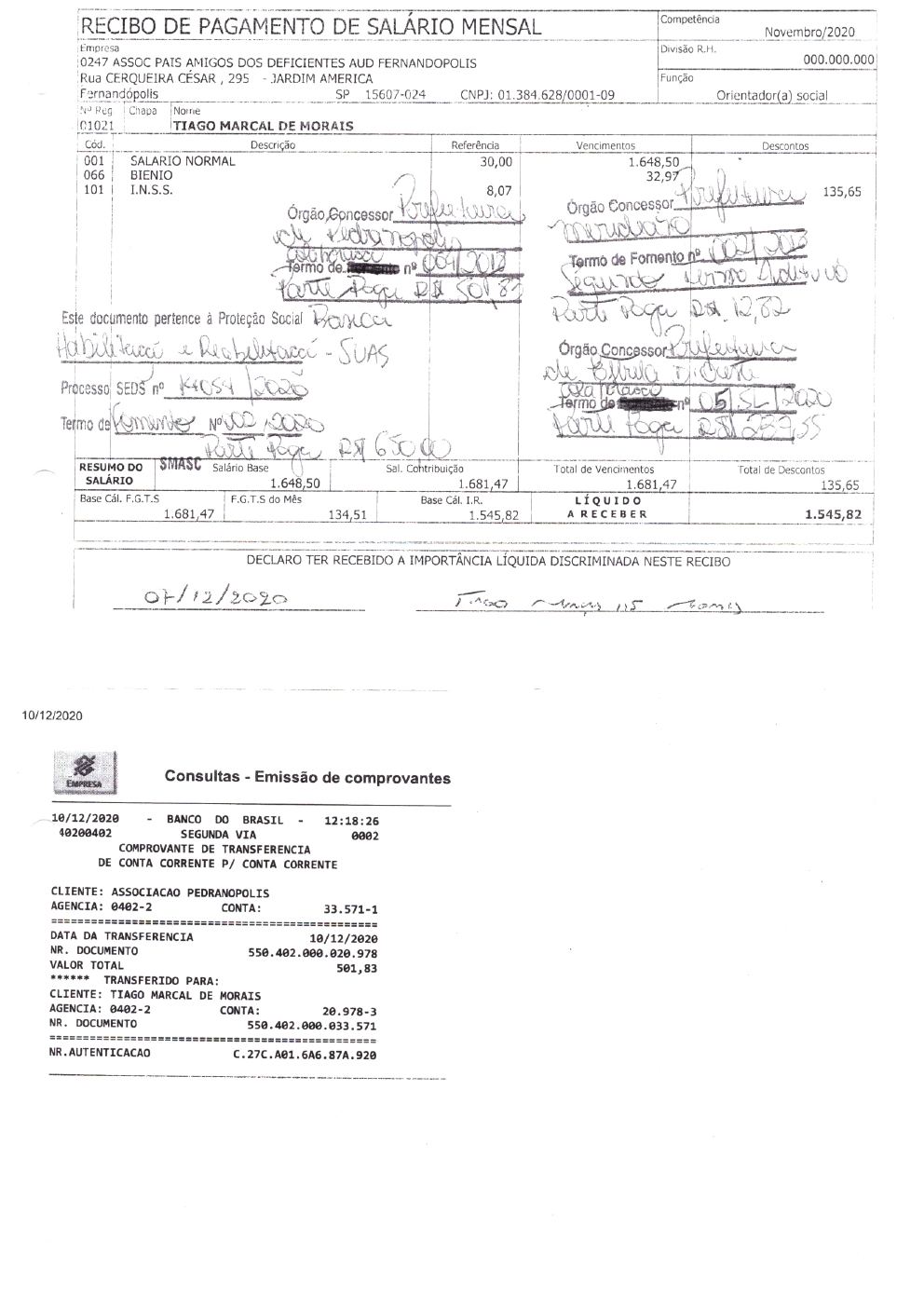 Página 6 de Prestação de Contas Anual — Pedranópolis — 2020 — Volume 4 (Extratos e Comprovantes)