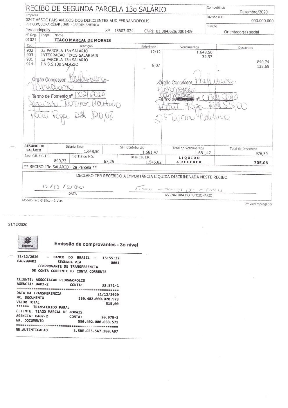 Página 7 de Prestação de Contas Anual — Pedranópolis — 2020 — Volume 4 (Extratos e Comprovantes)