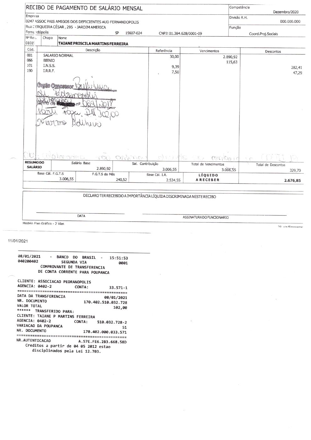 Página 10 de Prestação de Contas Anual — Pedranópolis — 2020 — Volume 4 (Extratos e Comprovantes)