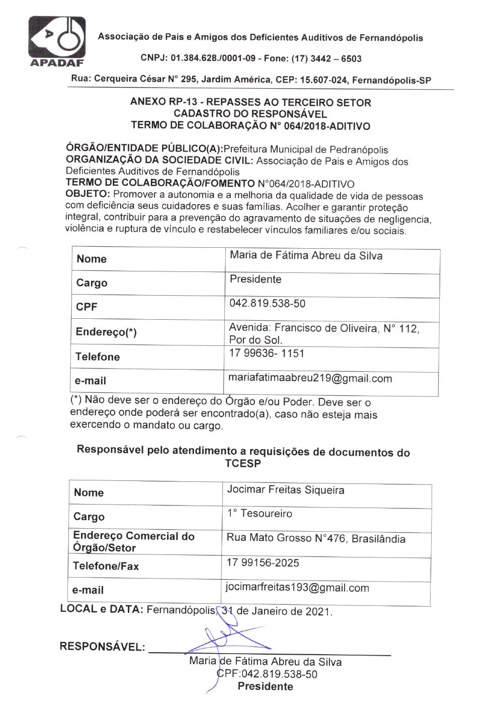 Página 18 de Prestação de Contas Anual — Pedranópolis — 2020 — Volume 4 (Extratos e Comprovantes)