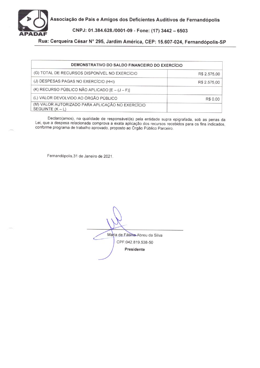 Página 24 de Prestação de Contas Anual — Pedranópolis — 2020 — Volume 4 (Extratos e Comprovantes)
