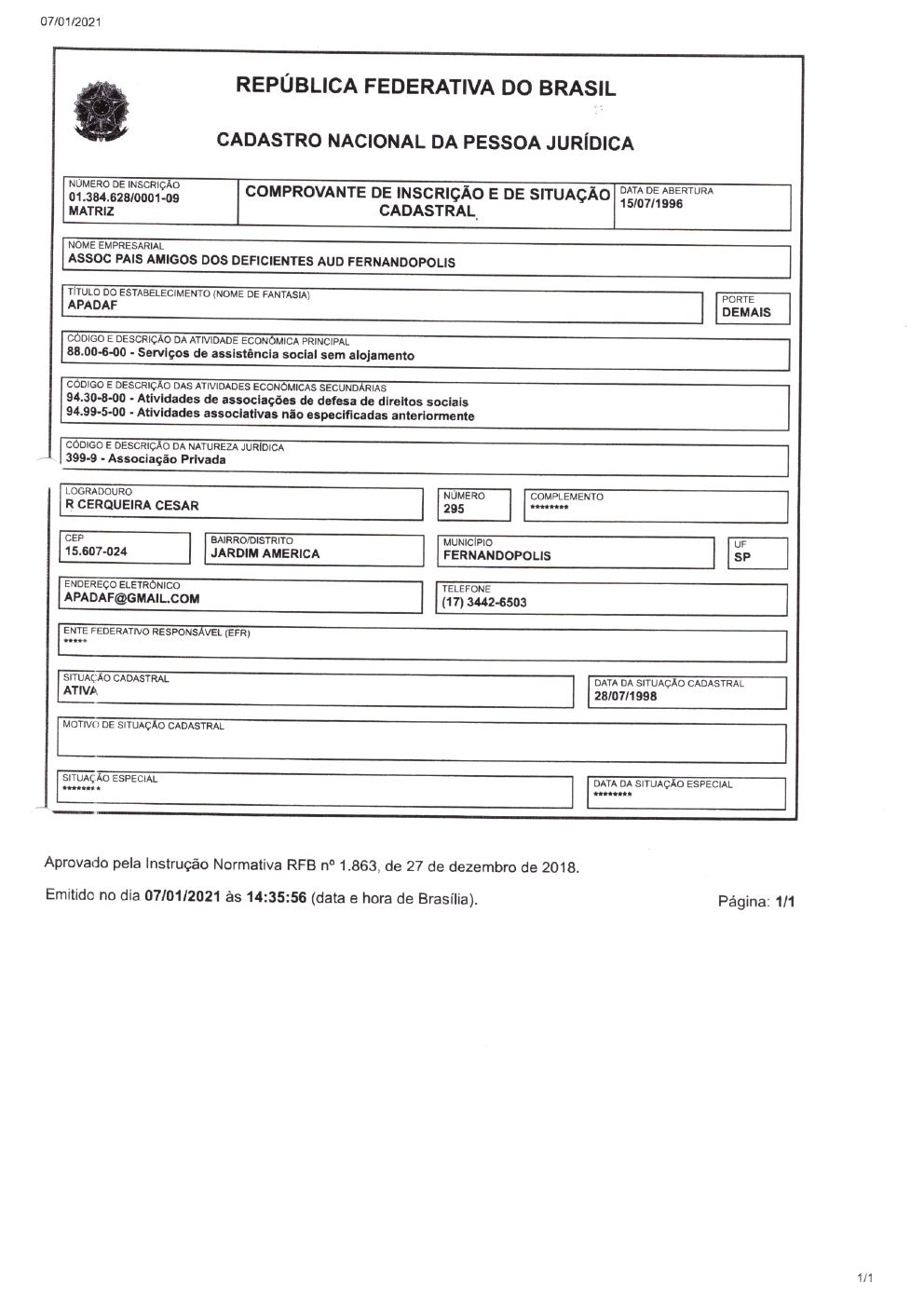Página 33 de Prestação de Contas Anual — Pedranópolis — 2020 — Volume 4 (Extratos e Comprovantes)