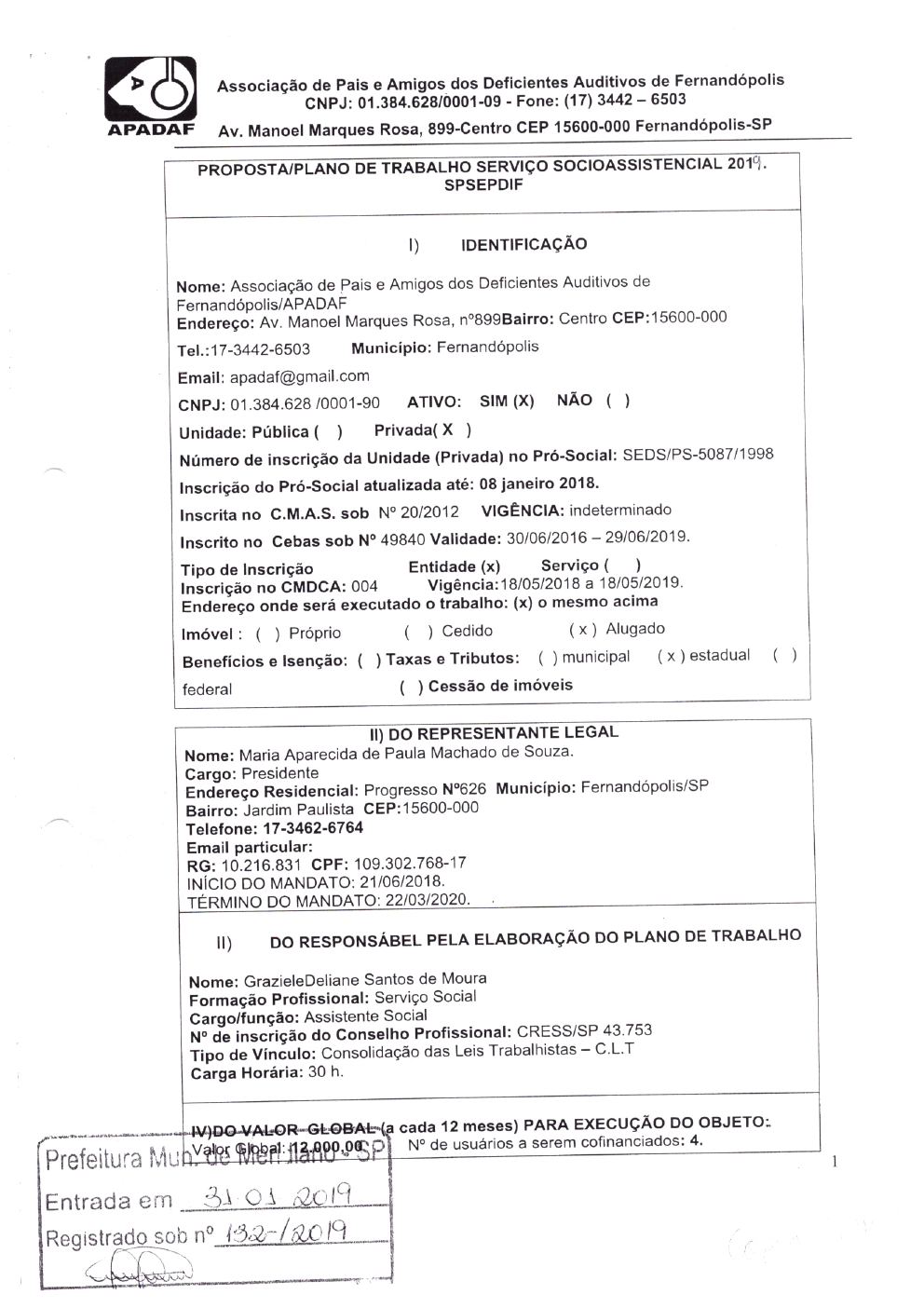Página 3 de Prestação de Contas Anual — Meridiano — 2019 — Volume 1