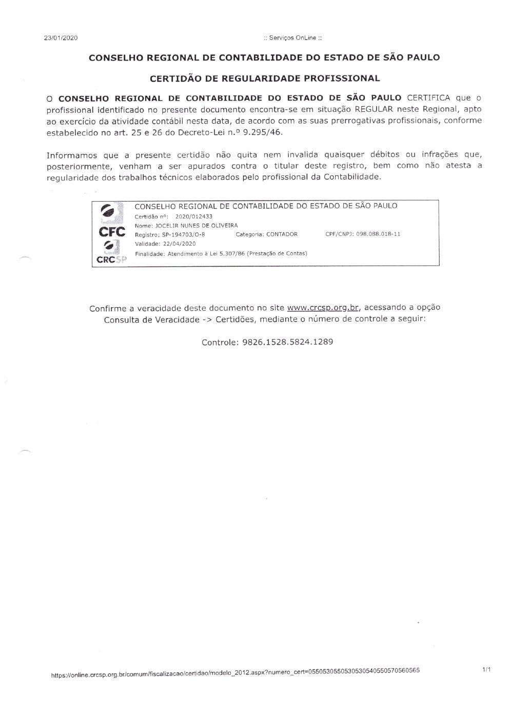 Página 5 de Prestação de Contas Anual — Meridiano — 2019 — Volume 2 (Documentos Institucionais)