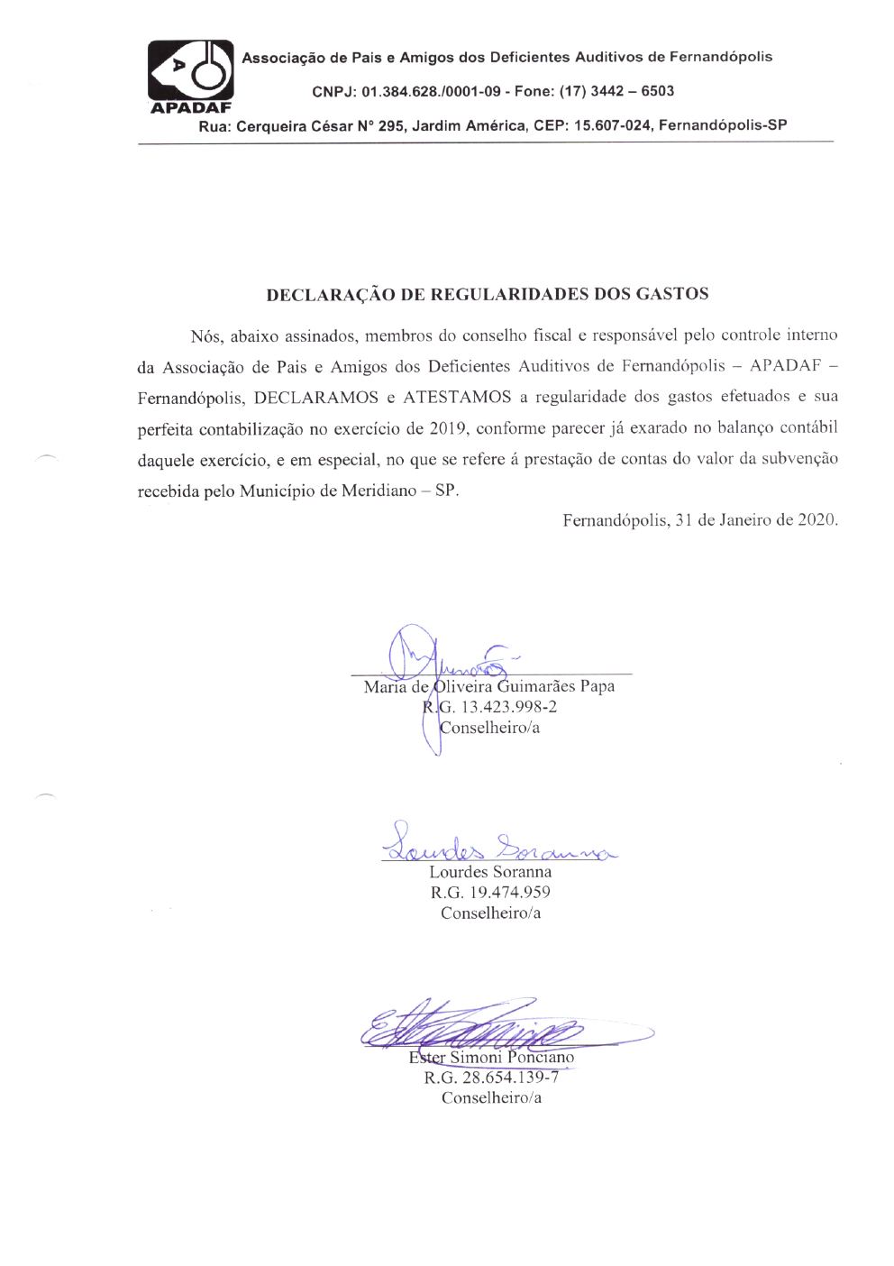 Página 23 de Prestação de Contas Anual — Meridiano — 2019 — Volume 2 (Documentos Institucionais)