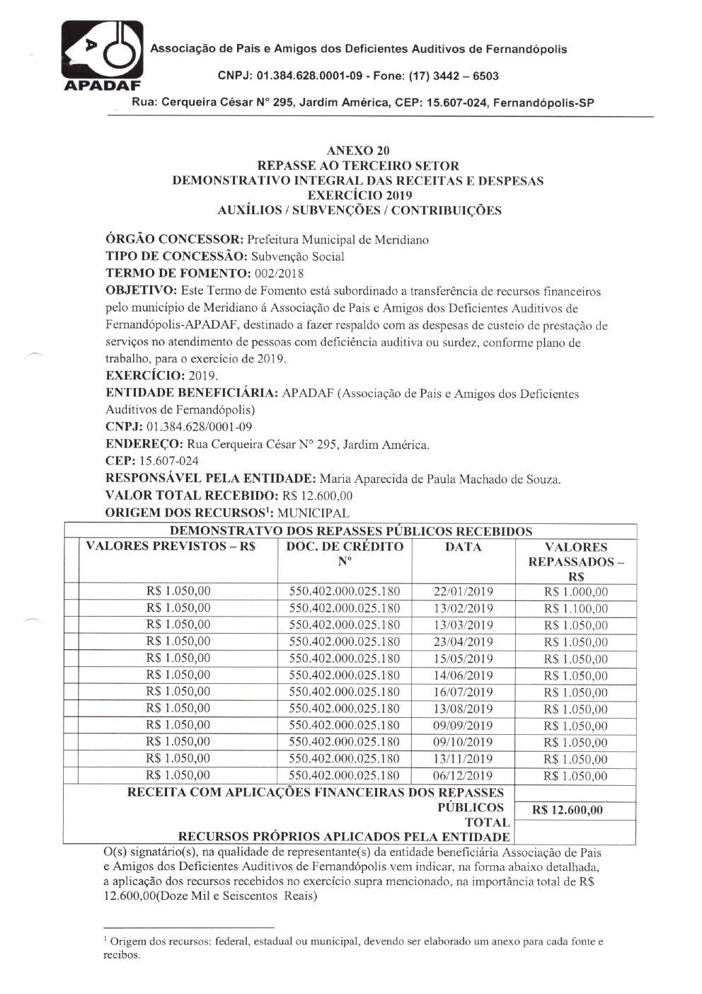 Página 37 de Prestação de Contas Anual — Meridiano — 2019 — Volume 2 (Documentos Institucionais)