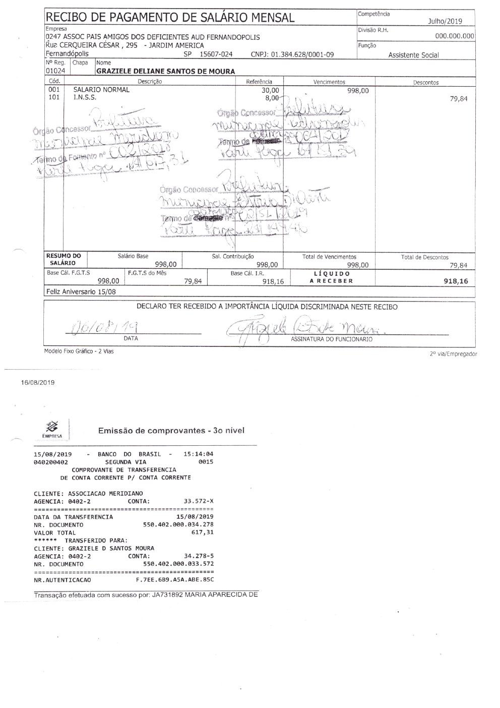 Página 8 de Prestação de Contas Anual — Meridiano — 2019 — Volume 3 (Extratos e Comprovantes)