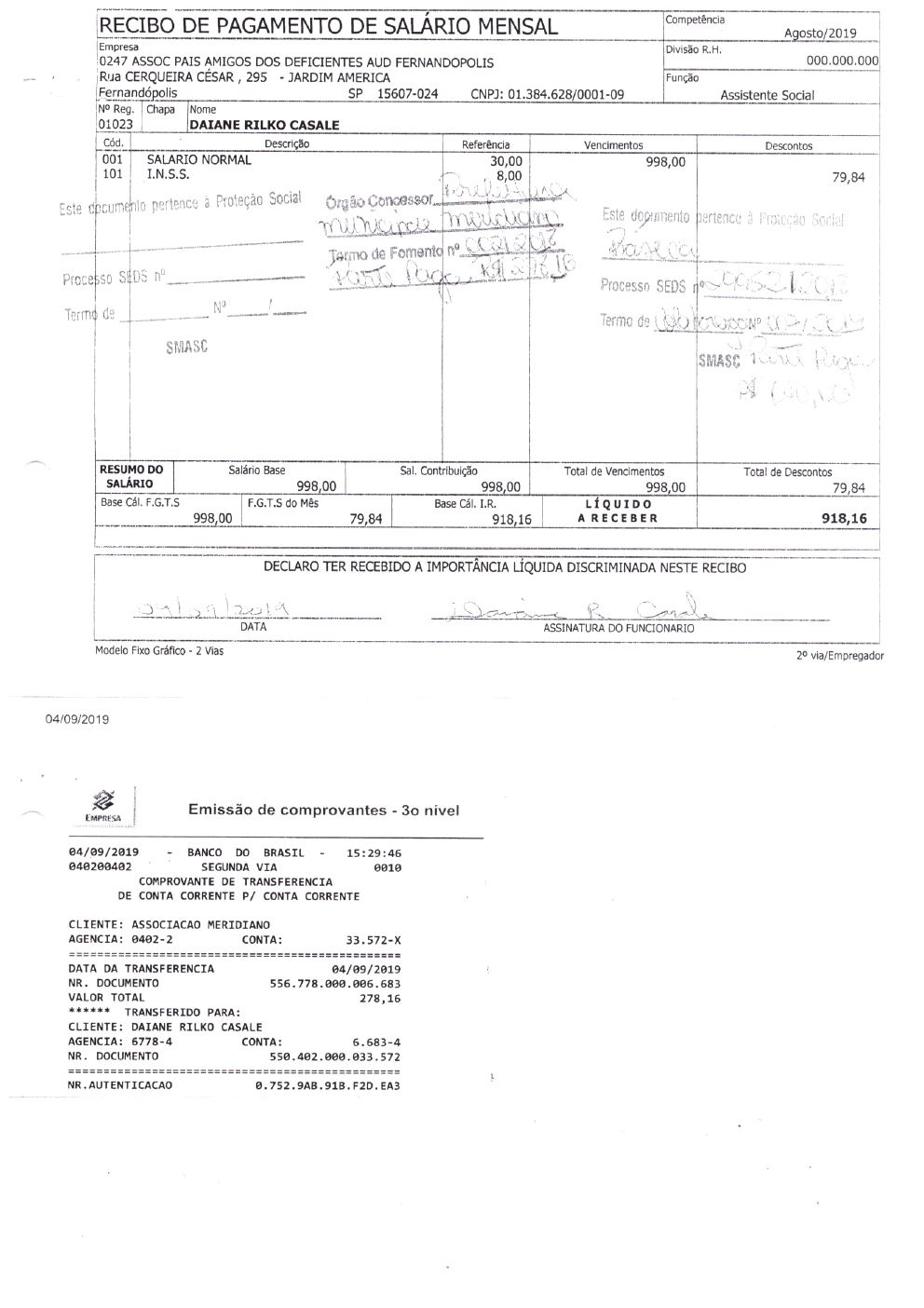 Página 11 de Prestação de Contas Anual — Meridiano — 2019 — Volume 3 (Extratos e Comprovantes)