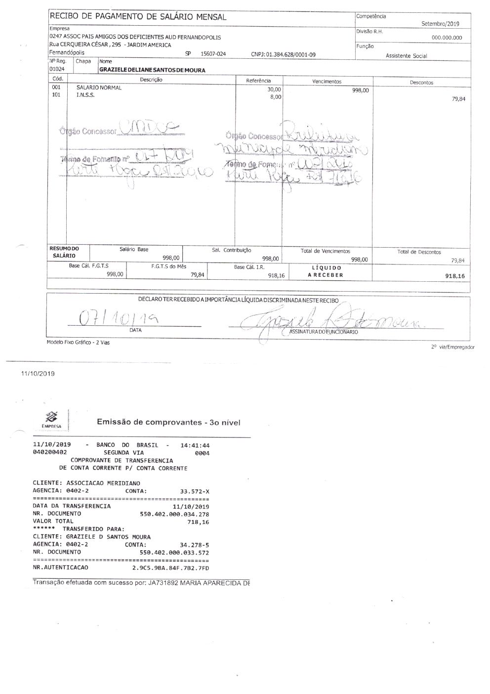 Página 17 de Prestação de Contas Anual — Meridiano — 2019 — Volume 3 (Extratos e Comprovantes)