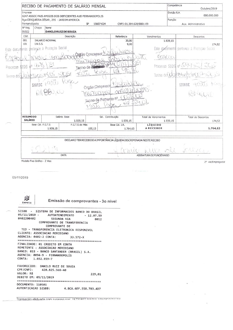 Página 20 de Prestação de Contas Anual — Meridiano — 2019 — Volume 3 (Extratos e Comprovantes)