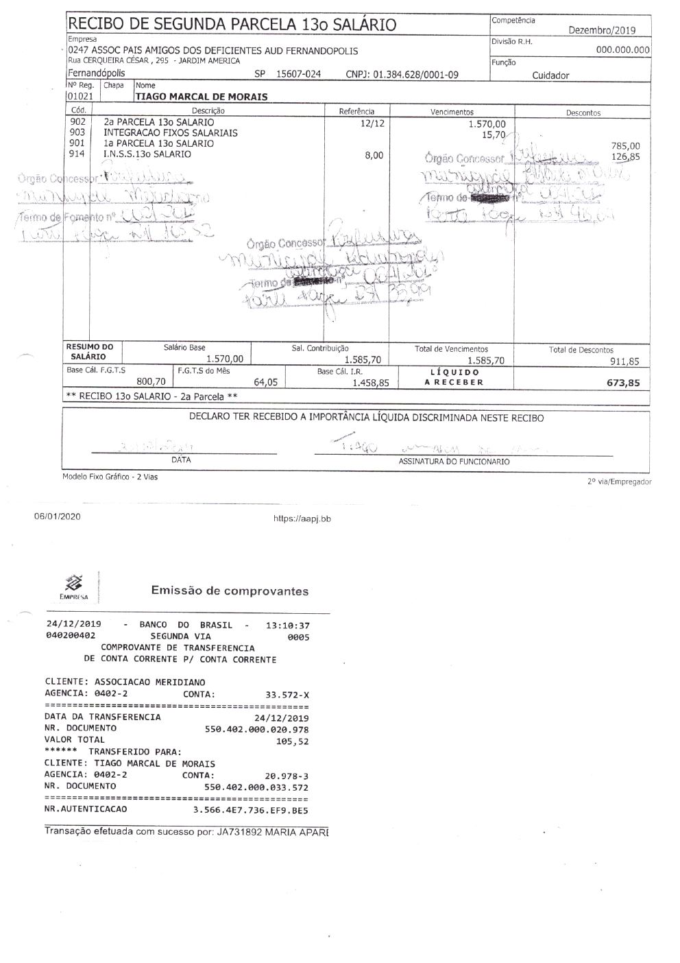 Página 26 de Prestação de Contas Anual — Meridiano — 2019 — Volume 3 (Extratos e Comprovantes)