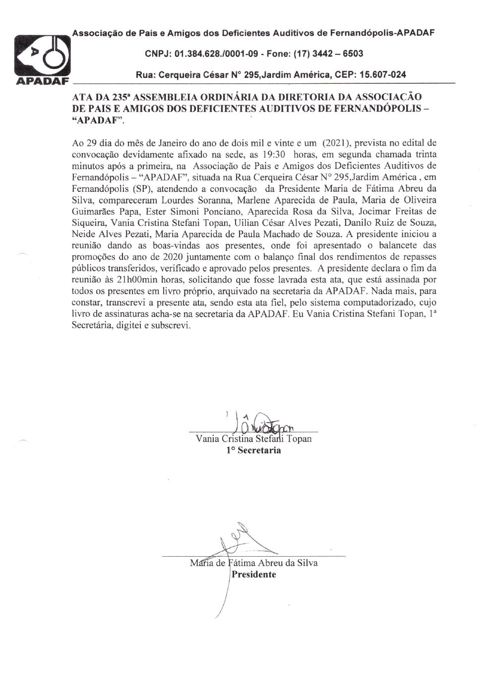Página 2 de Prestação de Contas Anual — Meridiano — 2020 — Volume 1