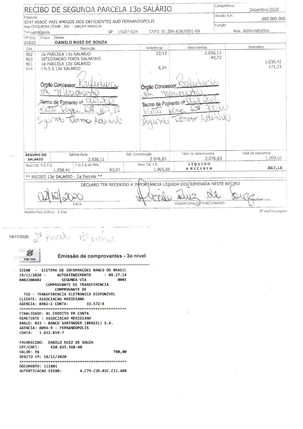 Página 23 de Prestação de Contas Anual — Meridiano — 2020 — Volume 2 (Recibos e Comprovantes)