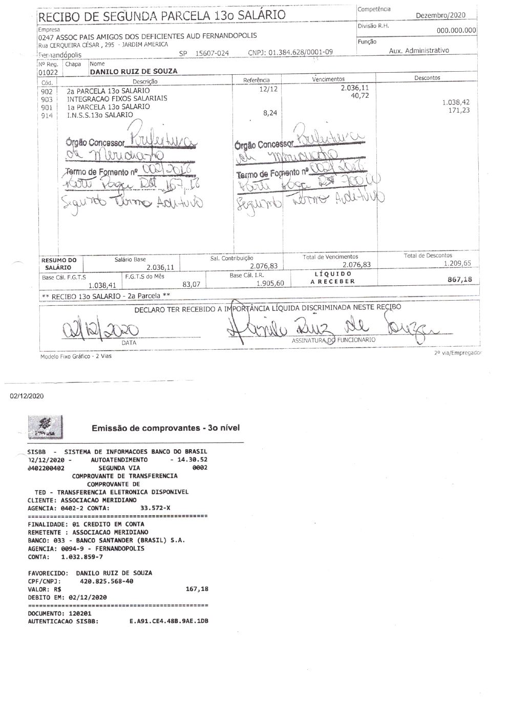 Página 26 de Prestação de Contas Anual — Meridiano — 2020 — Volume 2 (Recibos e Comprovantes)