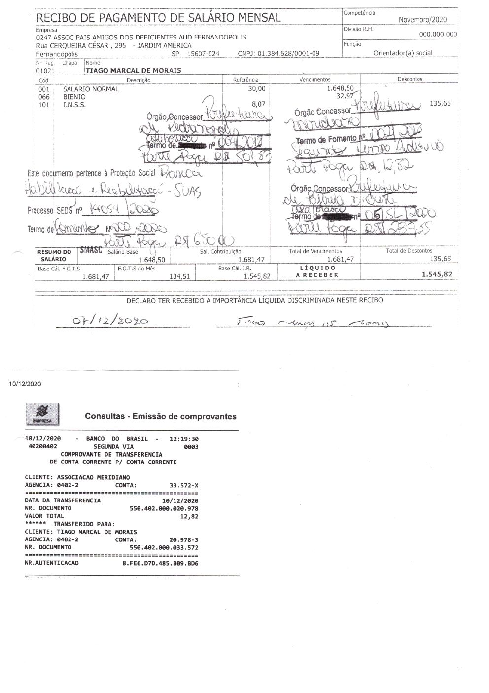 Página 27 de Prestação de Contas Anual — Meridiano — 2020 — Volume 2 (Recibos e Comprovantes)