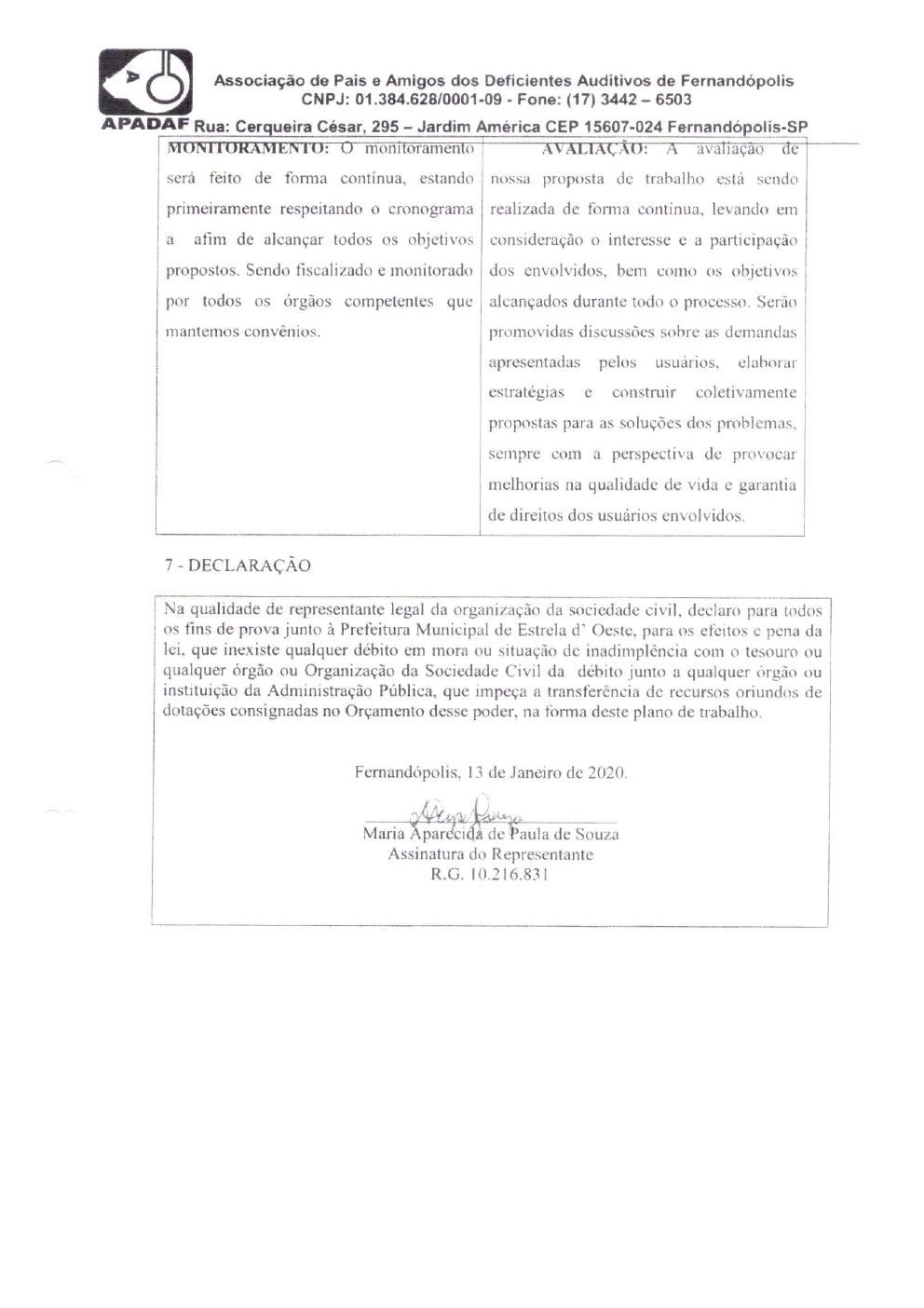 Página 8 de Prestação de Contas Anual — Estrela d'Oeste — 2020