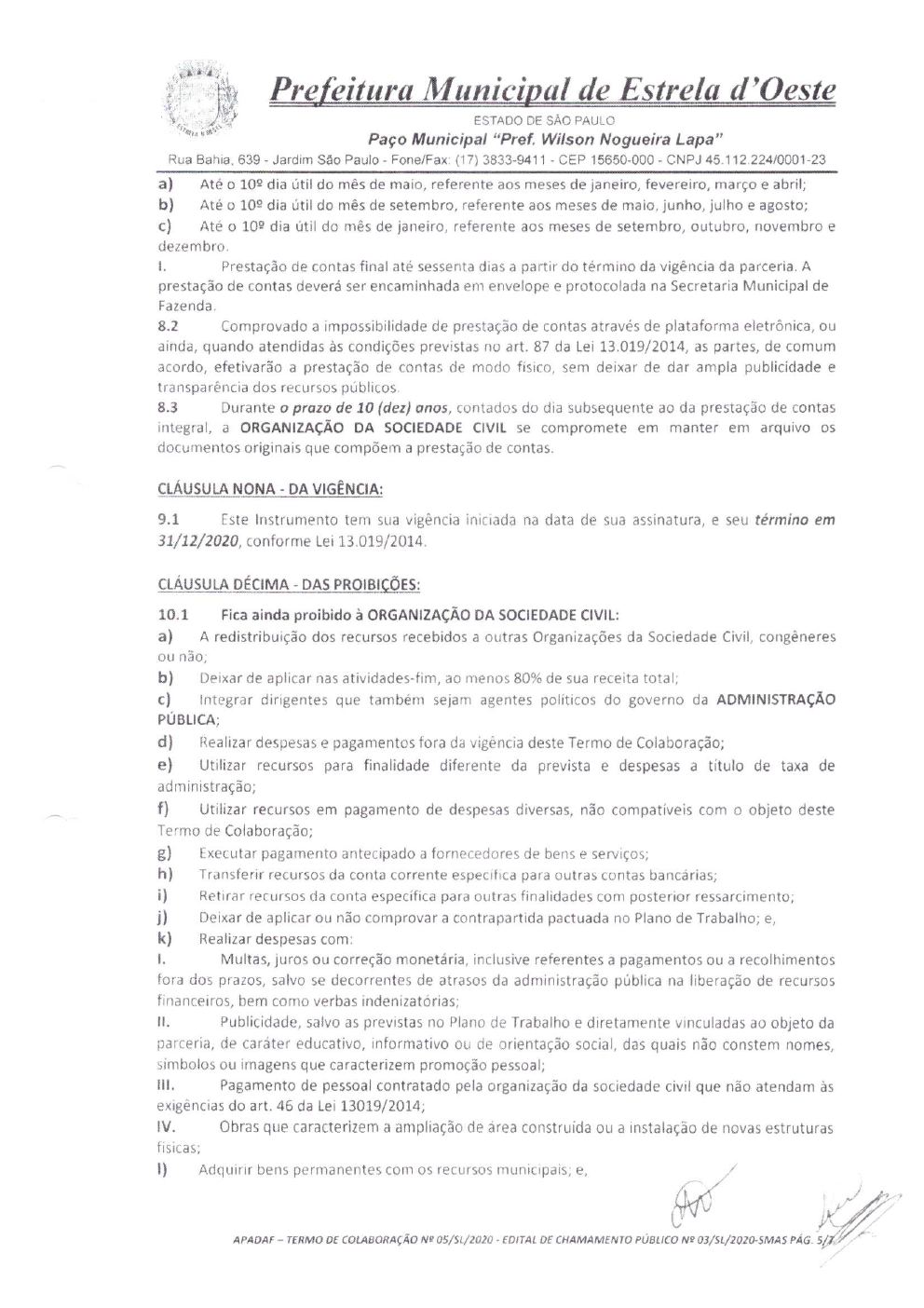Página 14 de Prestação de Contas Anual — Estrela d'Oeste — 2020