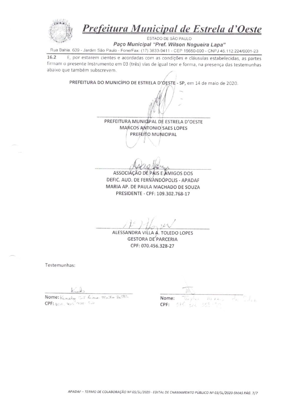 Página 16 de Prestação de Contas Anual — Estrela d'Oeste — 2020