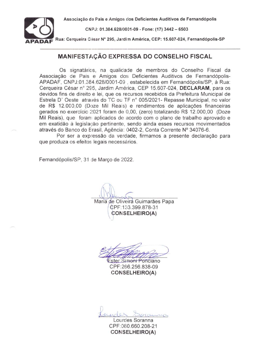 Página 27 de Prestação de Contas Anual — Estrela d'Oeste — 2021