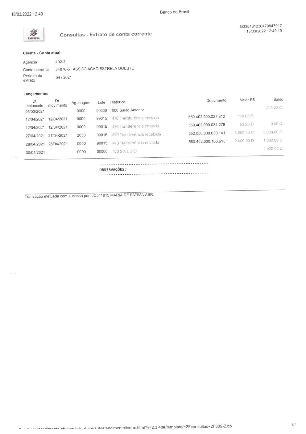 Página 37 de Prestação de Contas Anual — Estrela d'Oeste — 2021
