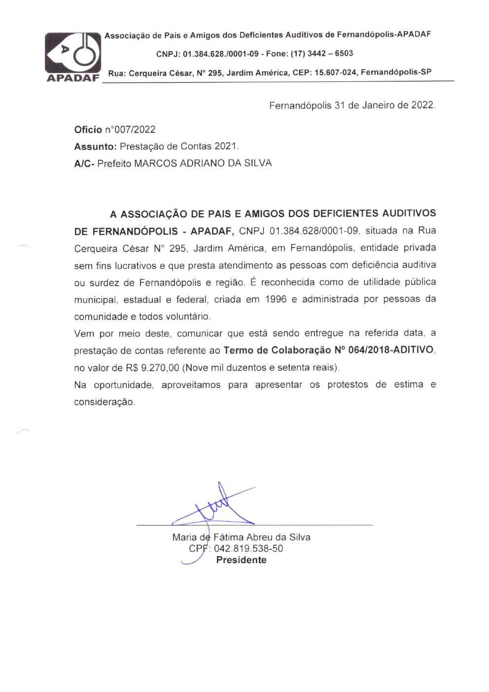 Página 3 de Prestação de Contas Anual — Pedranópolis — 2021 — Volume 1