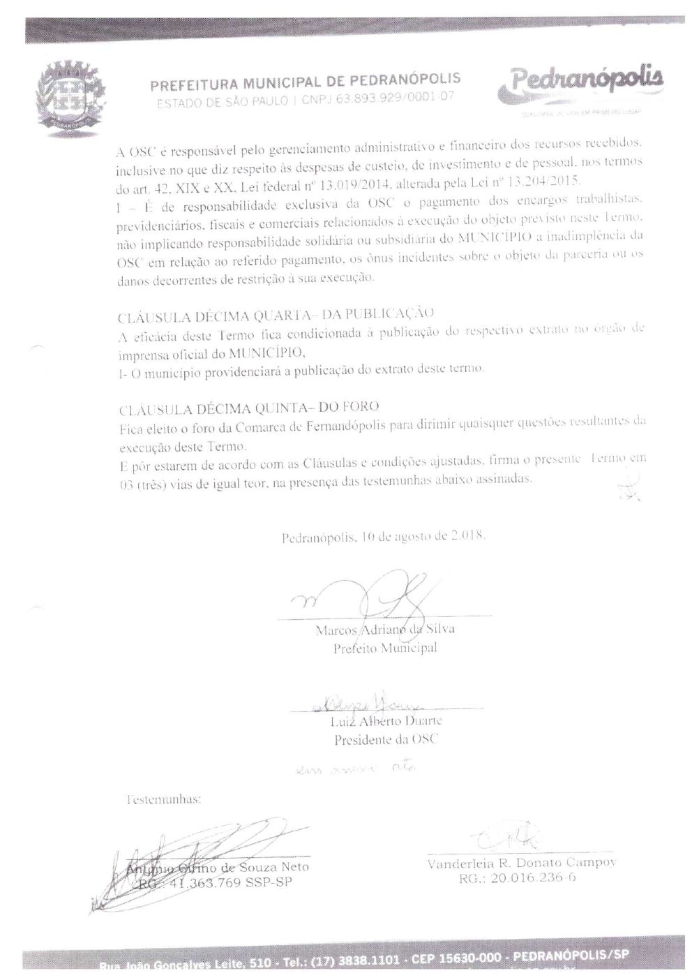 Página 10 de Prestação de Contas Anual — Pedranópolis — 2021 — Volume 1