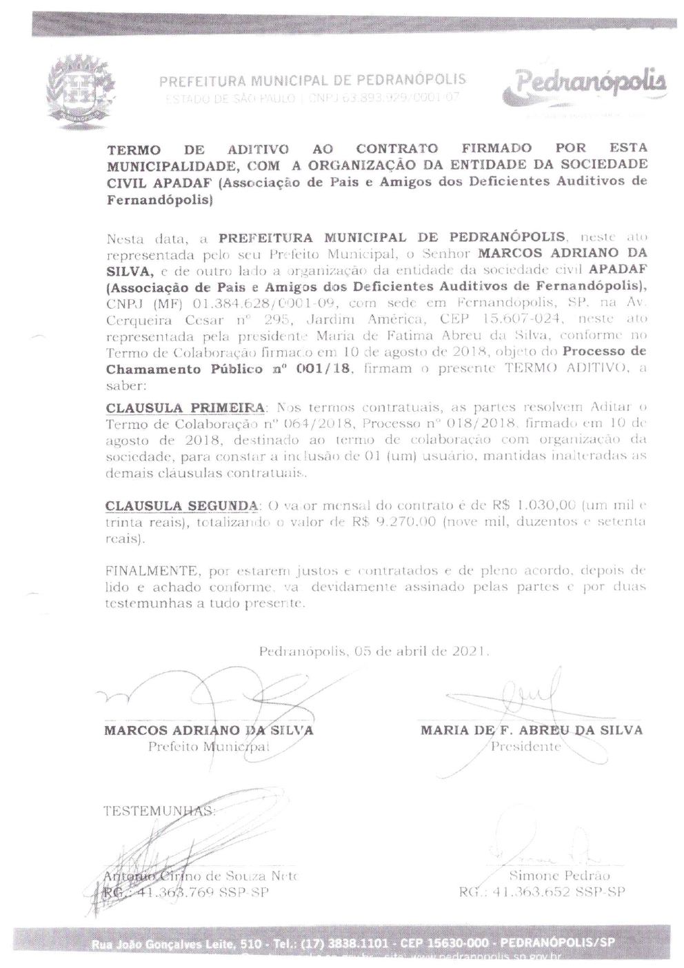Página 14 de Prestação de Contas Anual — Pedranópolis — 2021 — Volume 1