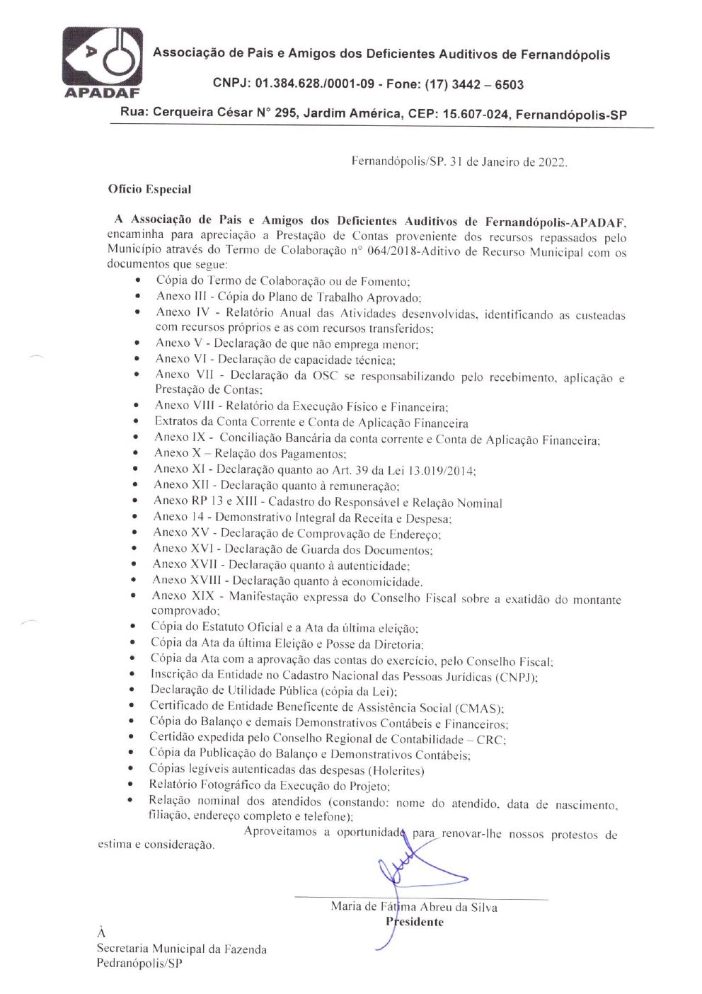 Página 2 de Prestação de Contas Anual — Pedranópolis — 2021 — Volume 2