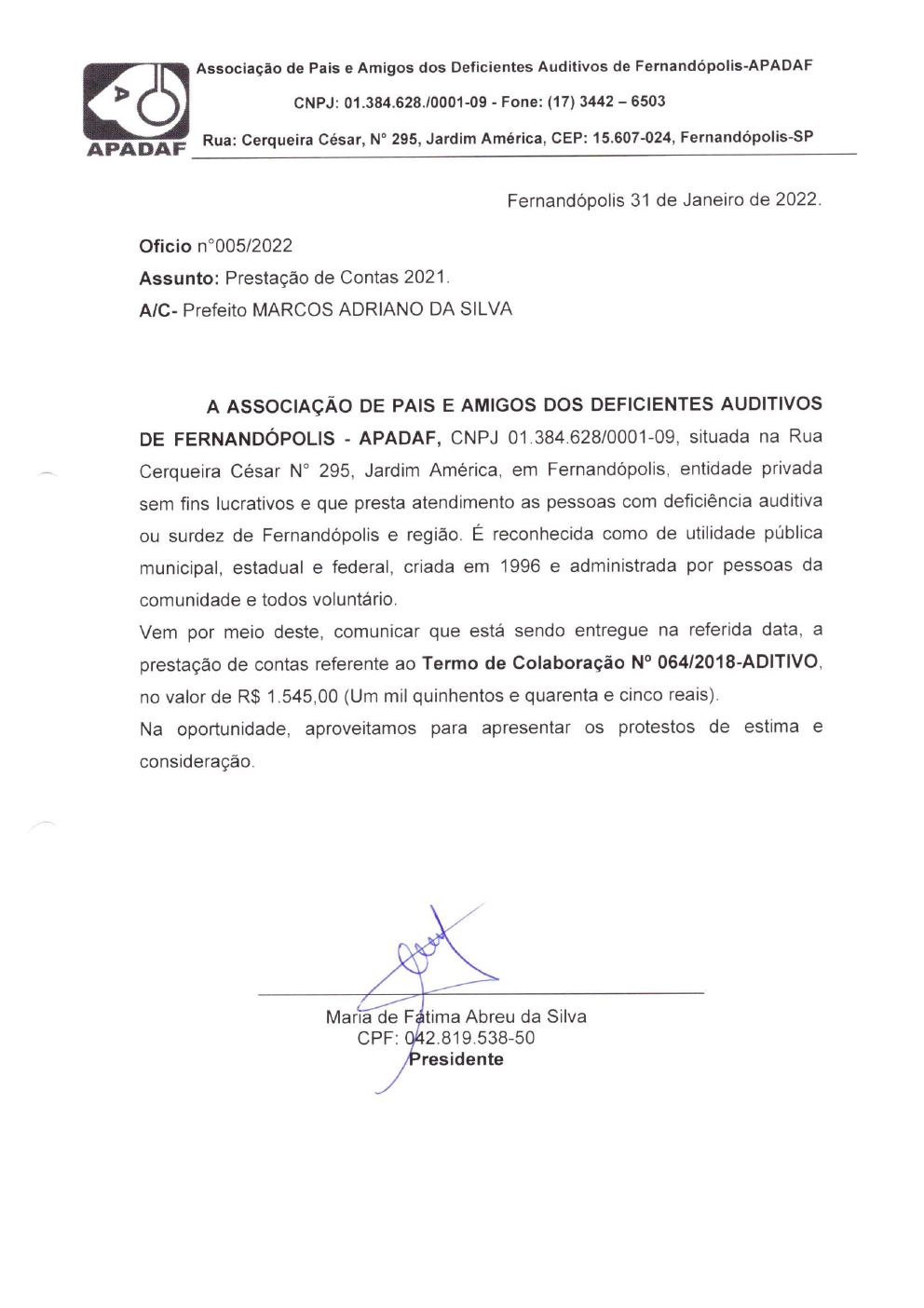 Página 3 de Prestação de Contas Anual — Pedranópolis — 2021 — Volume 2