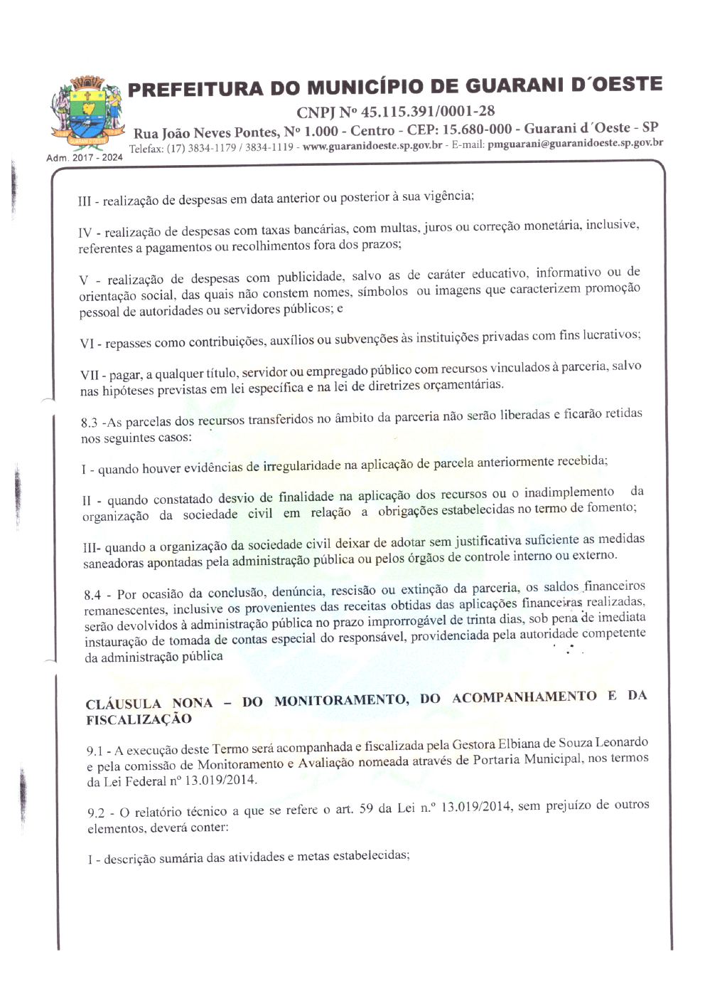 Página 4 de Termo de Fomento nº 056/2022 — Guarani d'Oeste — 2022