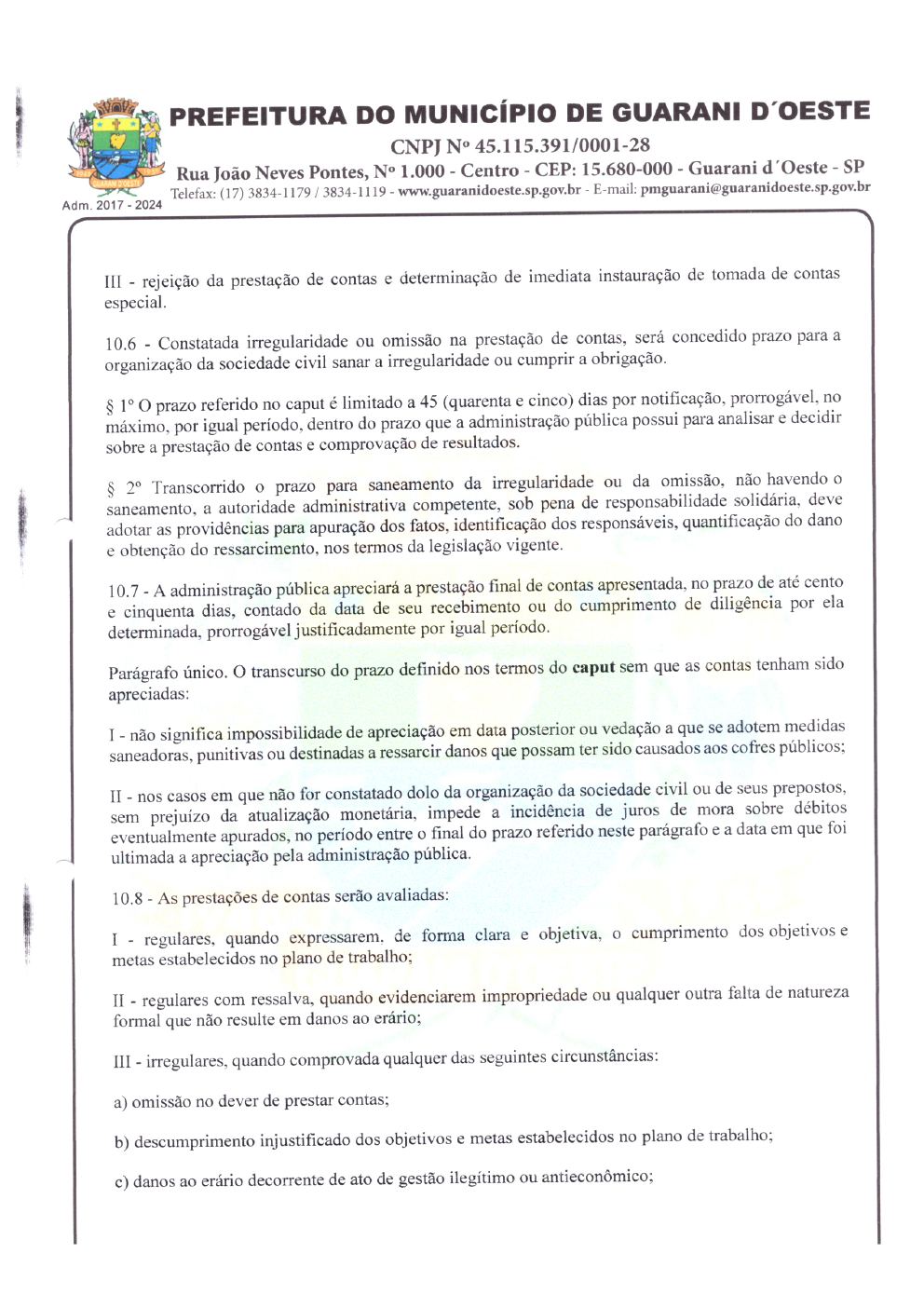 Página 7 de Termo de Fomento nº 056/2022 — Guarani d'Oeste — 2022